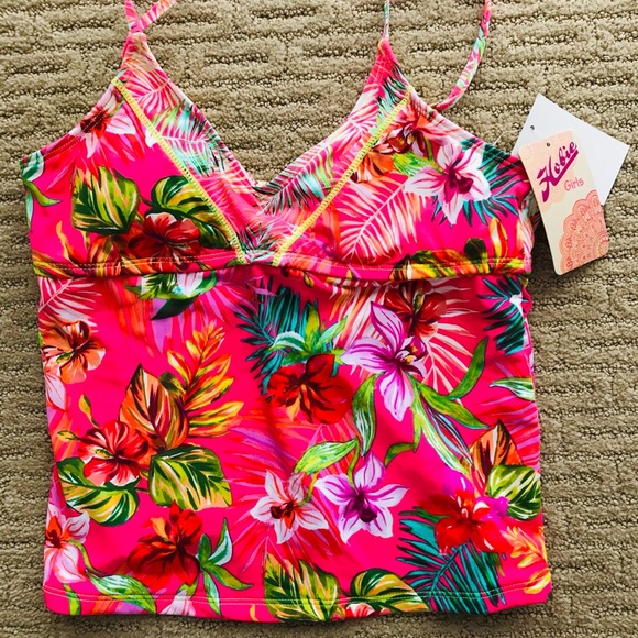 NWT HOBIE Girls TROPICAL California Style TANKINI BIKINI SWIMSUIT Size 12 - Picture 5 of 13